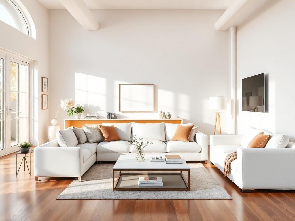 Living room reset after cleaning